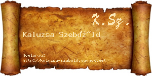 Kaluzsa Szebáld névjegykártya